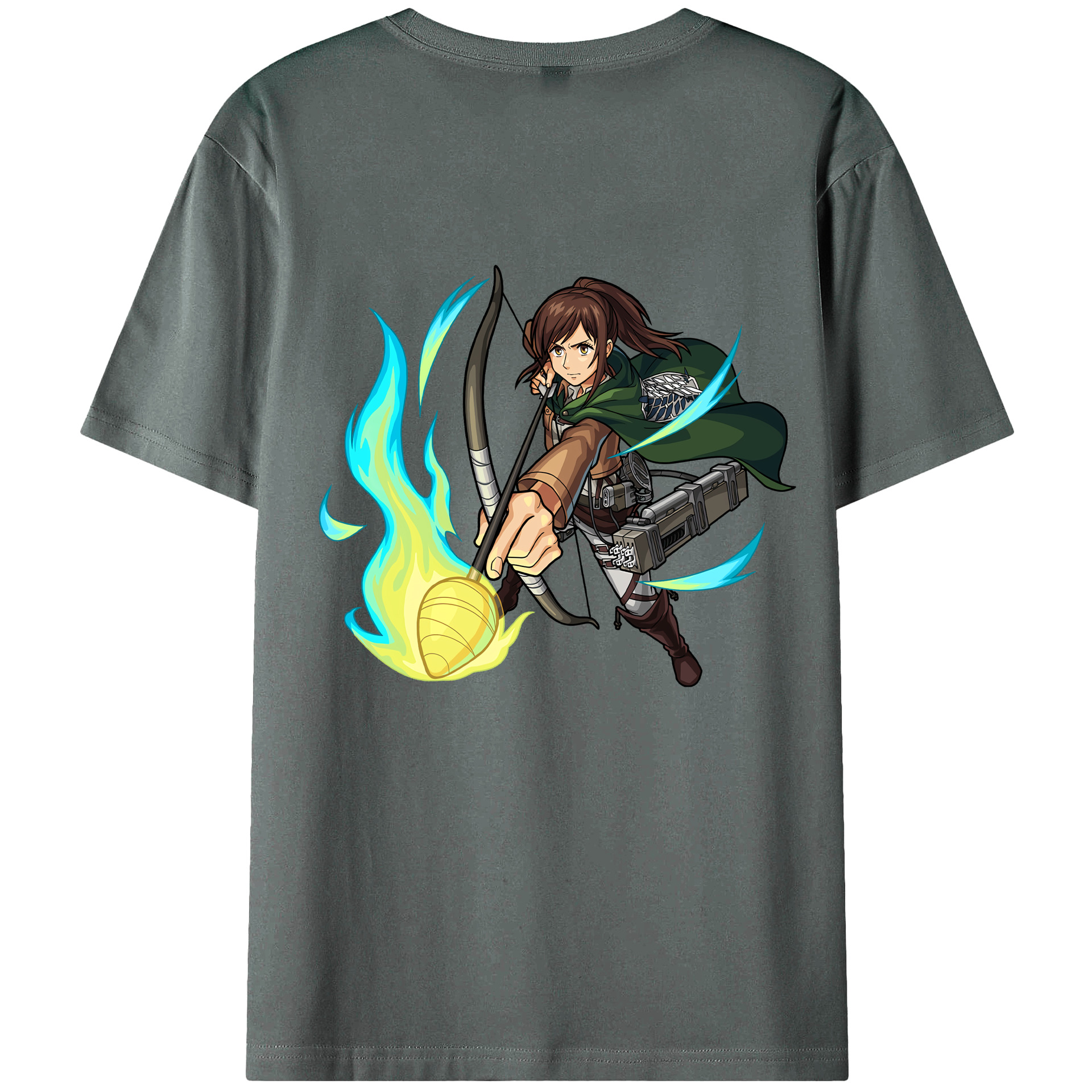 （画像用） 進撃の巨人 サシャ·ブラウス Attack on Titan Sasha Blaus 綿100％ メンズ半袖Tシャツ（バックプリント） 通気性
